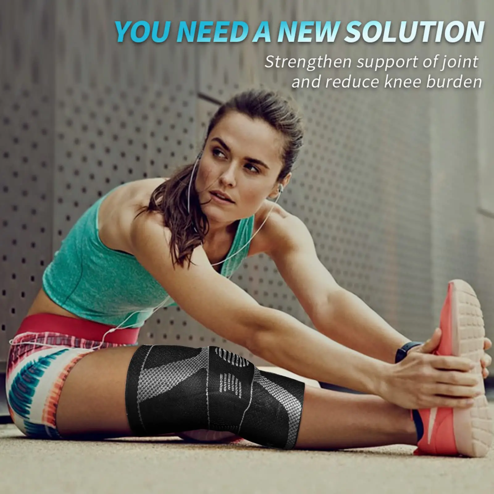 Compression Knee Sleeve Breathable Non-Slip Joint Support Knee Brace Thick Protective Hard Shell Elastic Knee And Elbow Pads