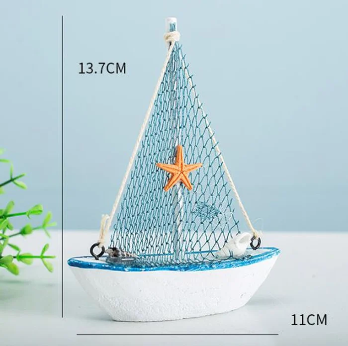 Beach Nautical Mini Wooden Sailing Boat Home Decor