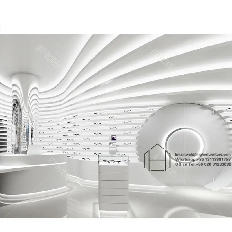 Customized plastic sunglasses display counter optical store display furniture optical furniture display