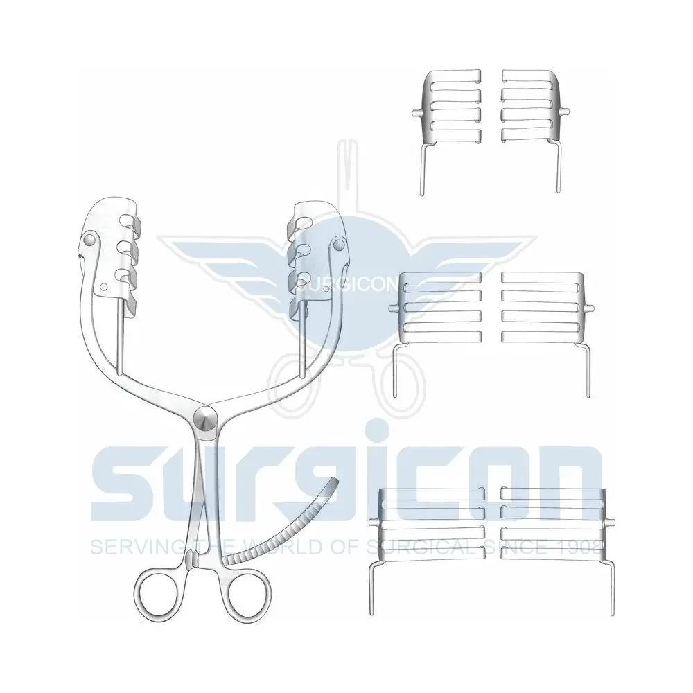 Eaton of Blades, Perineal Retrector with Towel Pegs Fitted Proctoscope Complete with 3 Pairs of Blades PK