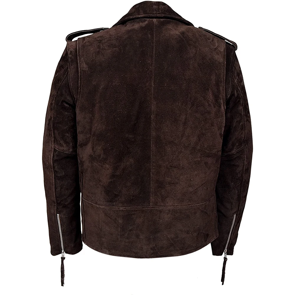 Hot Selling Autumn Winter Mens Slim Fit Suede Leather Jackets Customized Design Classic Motorcycle Biker Real Leather Jackets