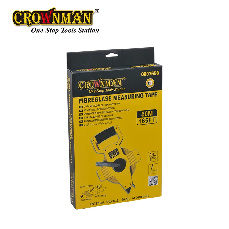 CROWNMAN Measuring Tools 50/100m long distance tools scale clear wear-resistant high-precision Fiberglass tape measure