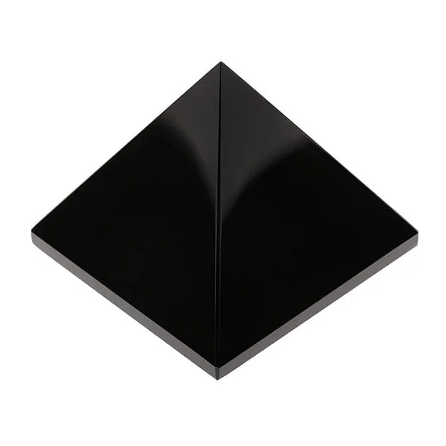 Highly Polished Natural Black Obsidian Gemstone Pyramid Semi-Precious Stone Craft