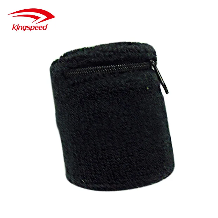 Wholesale Custom Tennis Sport Wrist Band Money Wallet Pouch Sweat Wristband With Zipper Pocket