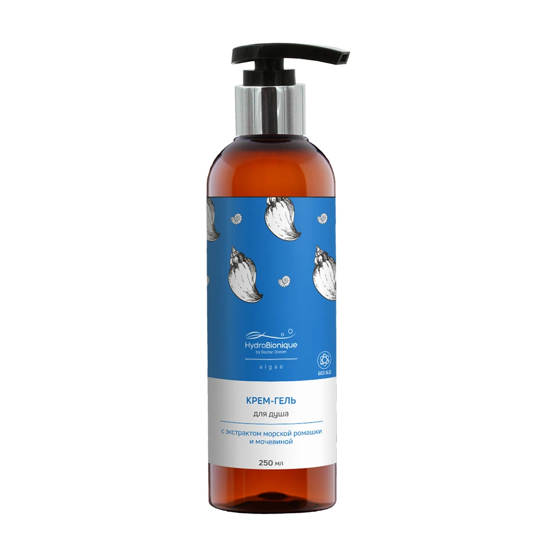 Body Care Shower Gel + Cream Sulfates Parabens Free Private Label 250 ml Sea Camomile & Urea Shower Gel for Sensitive Skin