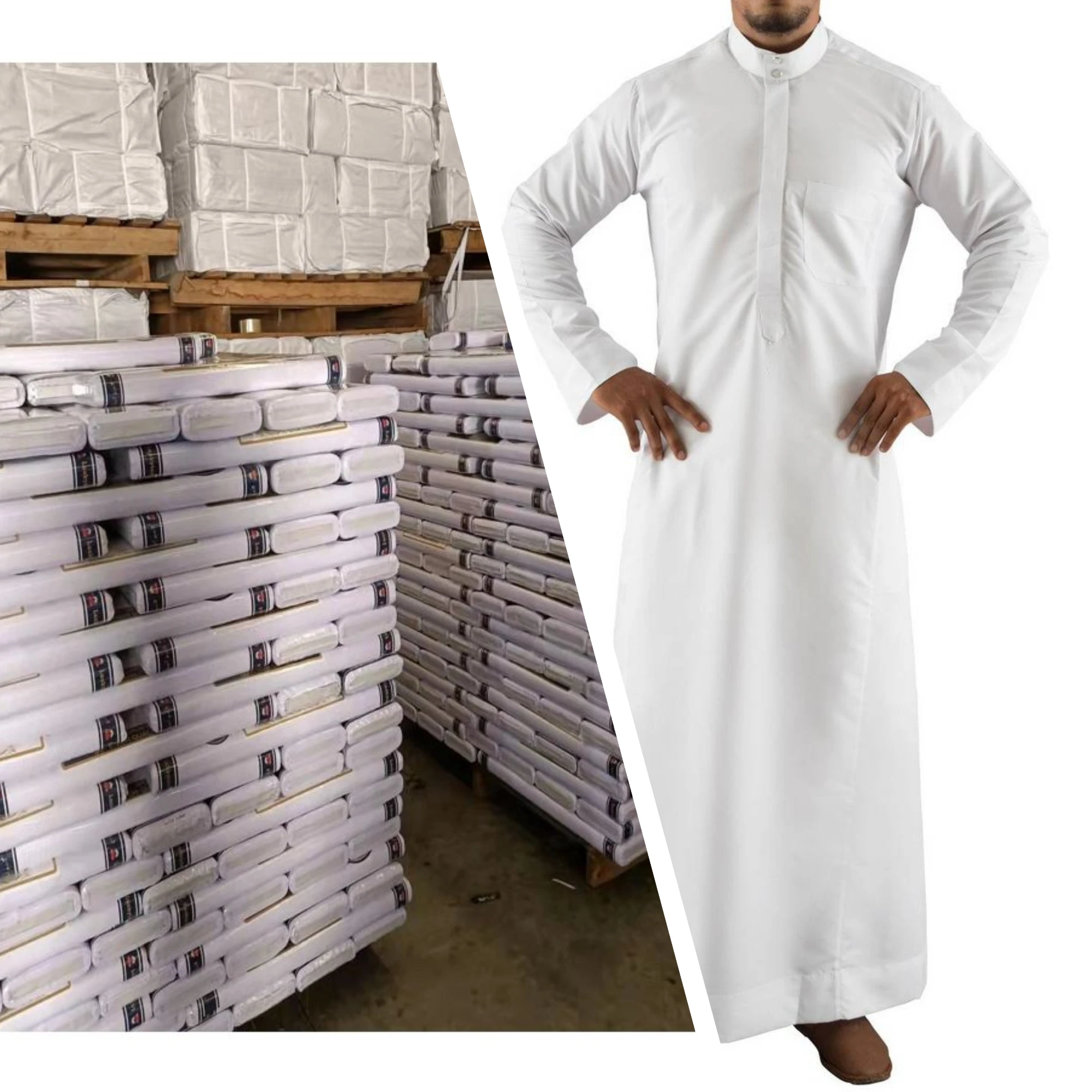 Bulk custom made premium Wholesale Muslim Arab Robe Middle East Men Thobe logo Embroidered Robe Man Abaya with pocket