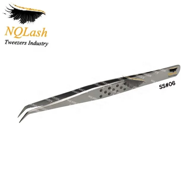 Stainless Steel Volume Extension Tweezers Factory Price New Model Eyelash Extension Tweezers Custom logo NQLASH Tweezers