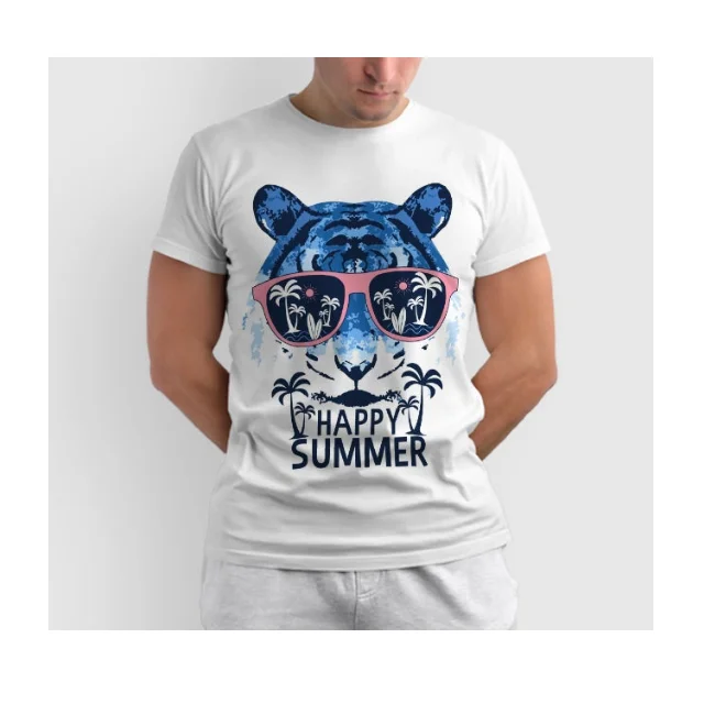 New Summer Collection Of Men Casual Simple Styled Printed T-shirts With Short Sleeves Made Up Of Cotton