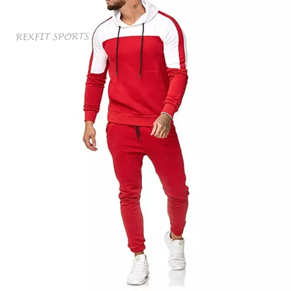 OEM Training Jogging Wear Custom Brand Logo & Design 65% Cotton 35% Polyester Men Gym Tracksuits For Sportswear Tracksuit