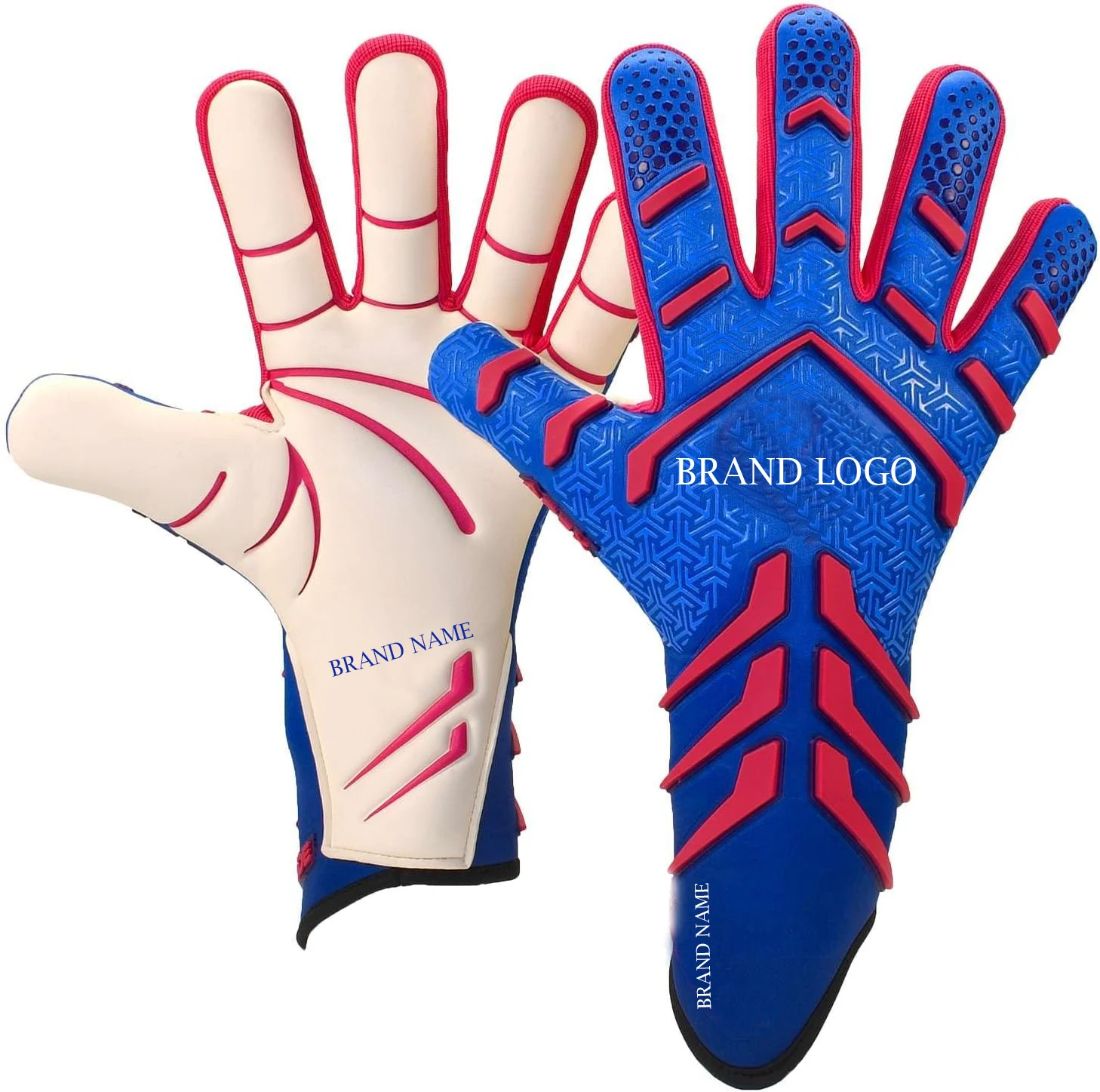Custom Goalkeeper Gloves Sizes 6-12, Level 5.5  4+5MM EXT Contact Grip Evo Negative Cut Apex Strapless