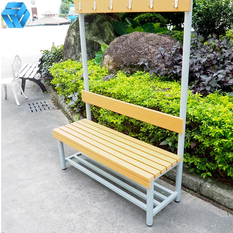 Park Bench Bathroom Locker Room Anticorrosive HDPE Recycled Plastic Long Bench Mall Gymnasium Waiting Stool Plastic Wood Bench