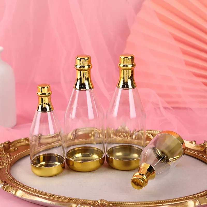 Champagne bottle Christmas candy box Transparent small wine bottle Halloween candy box Souvenir