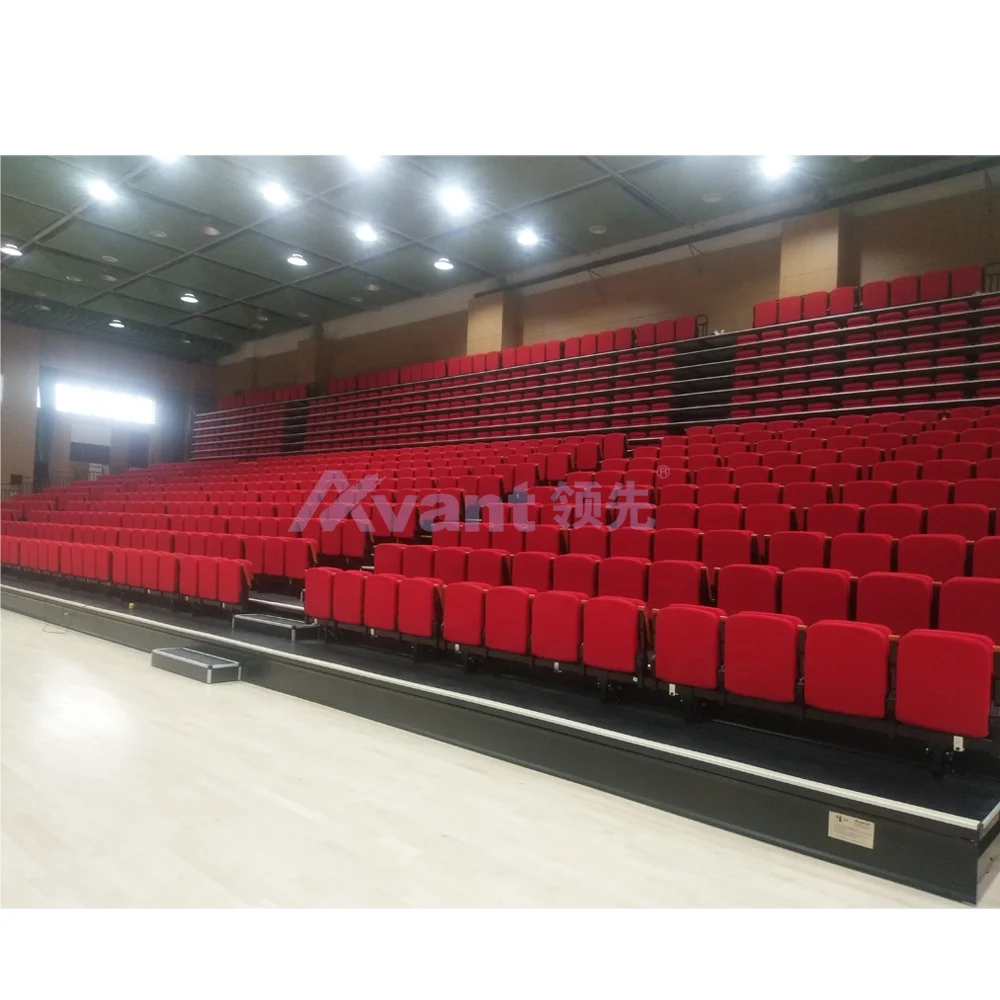 Auditorium Retractable Seating System Indoor Tip Up Theater Seat With Back School Church Telescopic Bleachers Folding Soft Seats