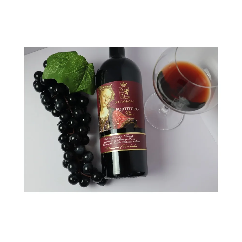 Table use for Merlot type grapes bottle dry package italian wine brands Attanasio Fortitudo Blend Rosso I.G.P Puglia from Italy
