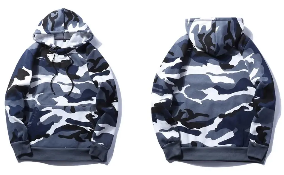 Camouflage Hoodie Durable Drawstring Lined Hood Print Lightweight Outdoor with Custom Logo Kangaroo Pocket Athletics Winter