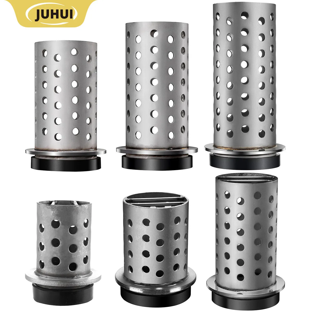 Diameter 4 inches Vacuum Flask for Casting - 304 Stainless Steel, Perforated, Rubber Base, Various Sizes