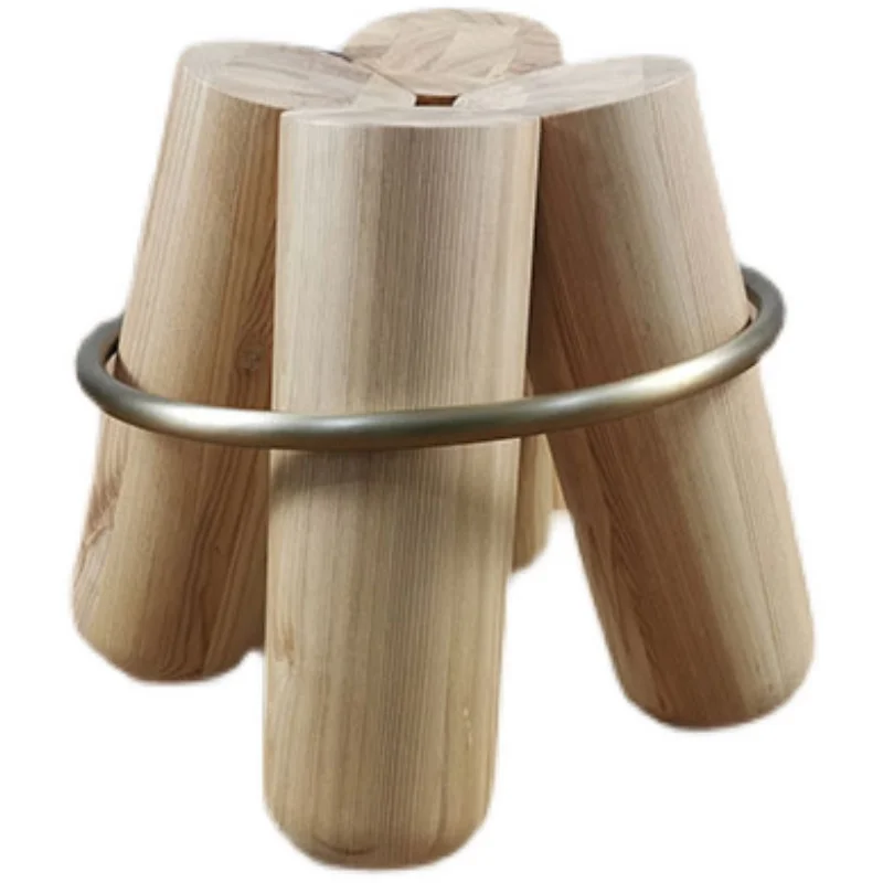 Popular Design Office Building Hotel Solid Wooden bolt Stool black wood color ottoman