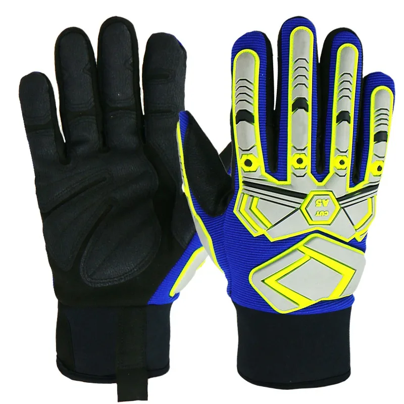 Manufacture Wholesale mechanic work cut resistant Oil & Gas Safety Working Gloves for sale in high quality
