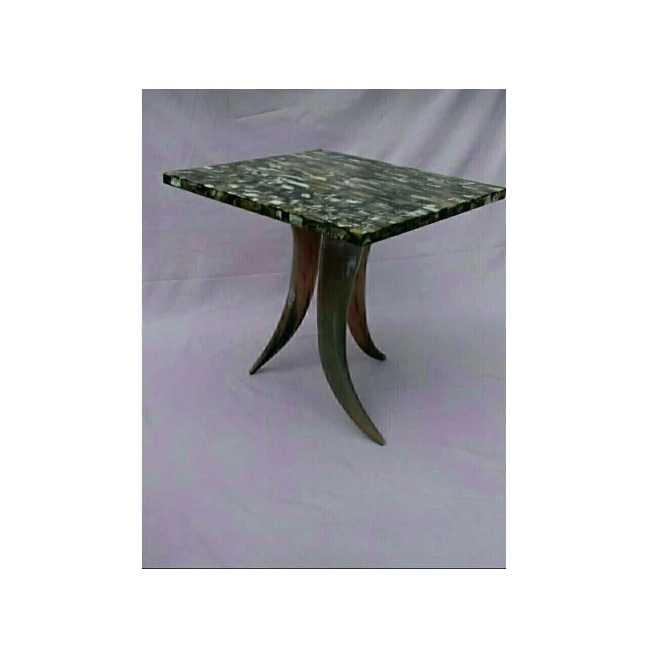 Indian Handmade Round Tableware For Coffee Modern Style Dining Natural Horn With Wooden Top Creative Modern Luxury Table