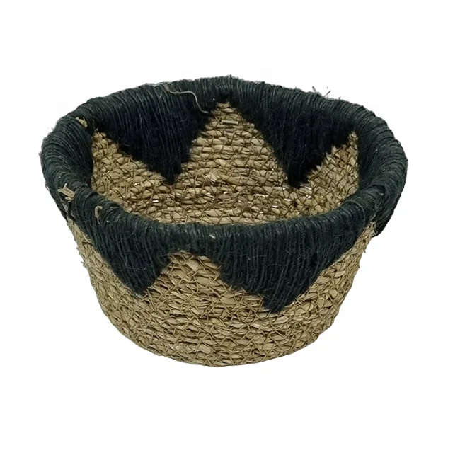 Vietnam High Quality Woven Seagrass Belly Basket Plastic Cotton Wicker Material for Storage Plant Pot Laundry Basket Storage