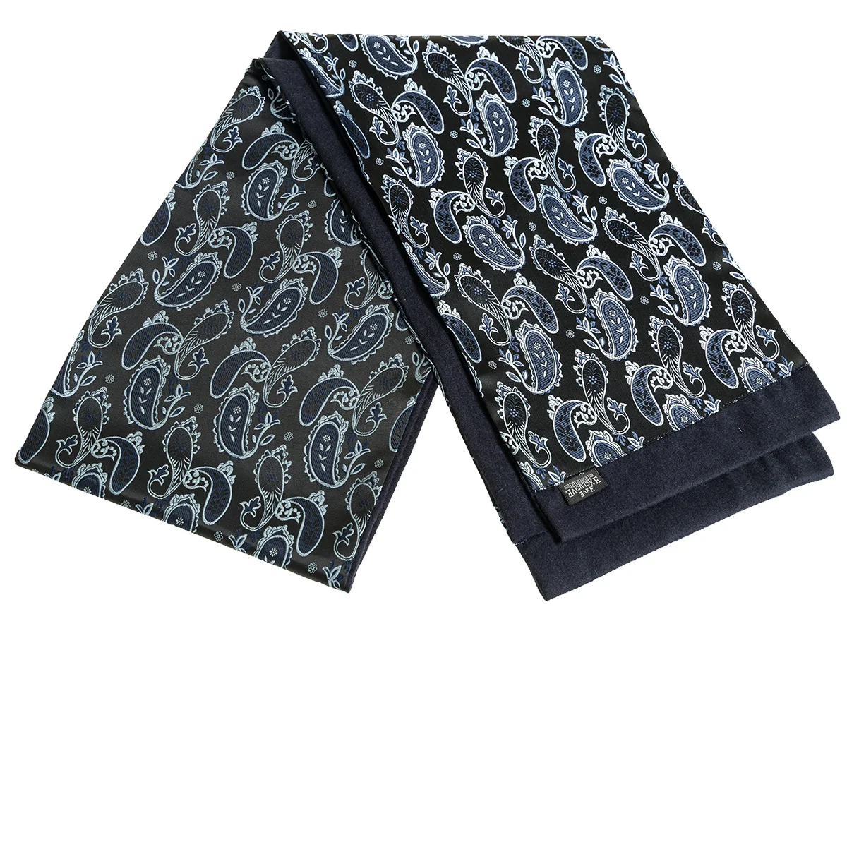 Brown Navy Paisley Designer Jacquard and Paisley Designer Made Man Made Silk Scarf Ready Stock Double Trend New Season