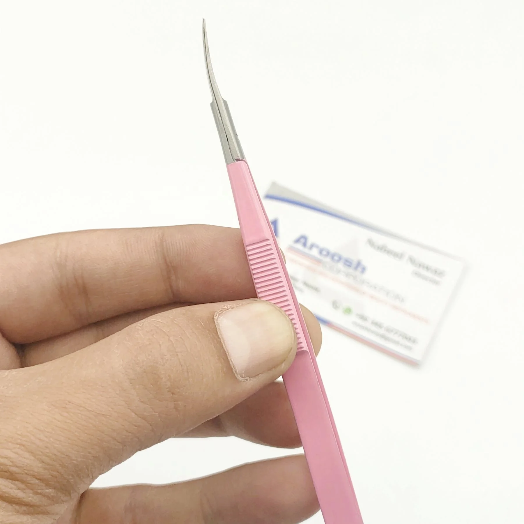 Baby Pink Coated Stainless Steel Micro Spring scissors Eyelash Scissor