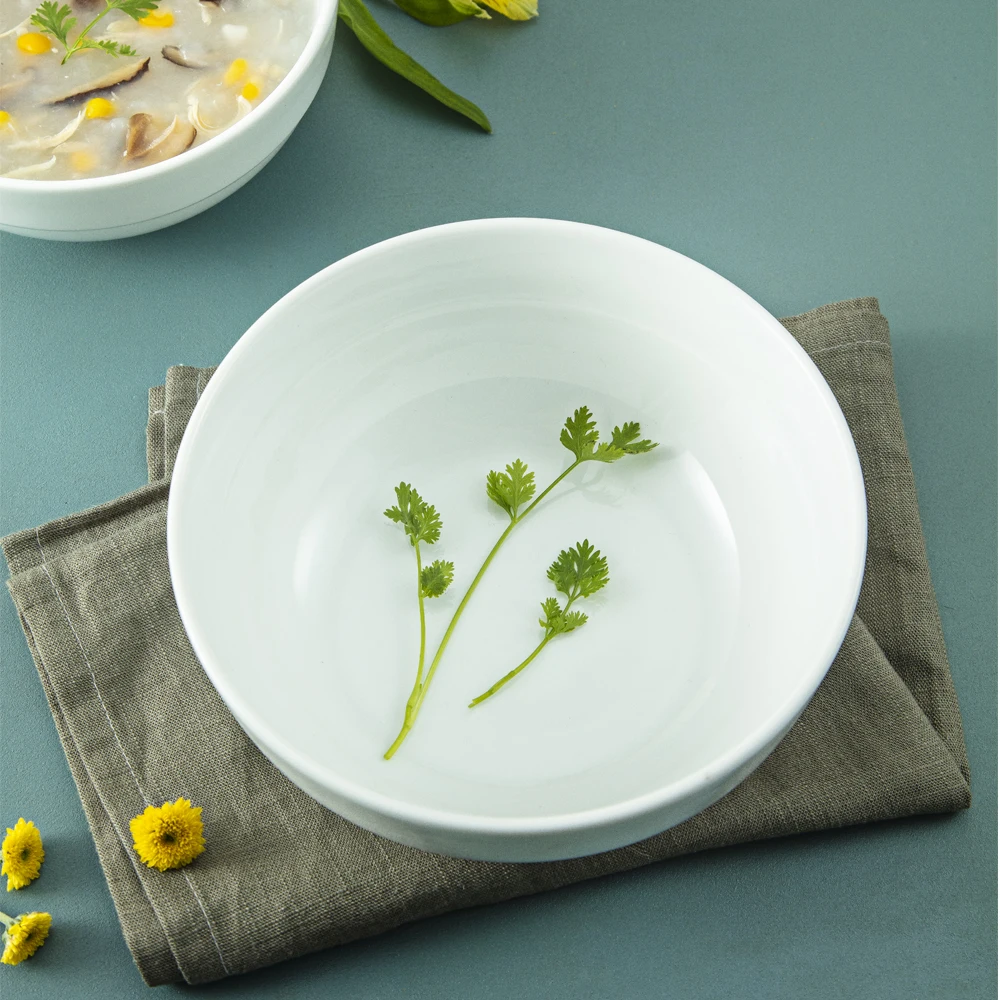 OEM 7' New products restaurant porcelain soup bowls dinnerware sets  Bowl with ring for high quality restaurant