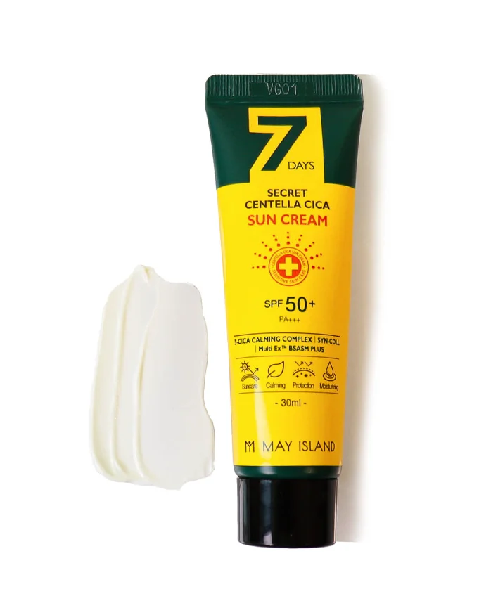 MAY ISLAND 7 Days Secret Centella Cica Sun Cream SPF50+ PA+++ 30ml [Acne|Cica|UV Proteciton|Sun Block|Moisturizing|UVA|UVB]