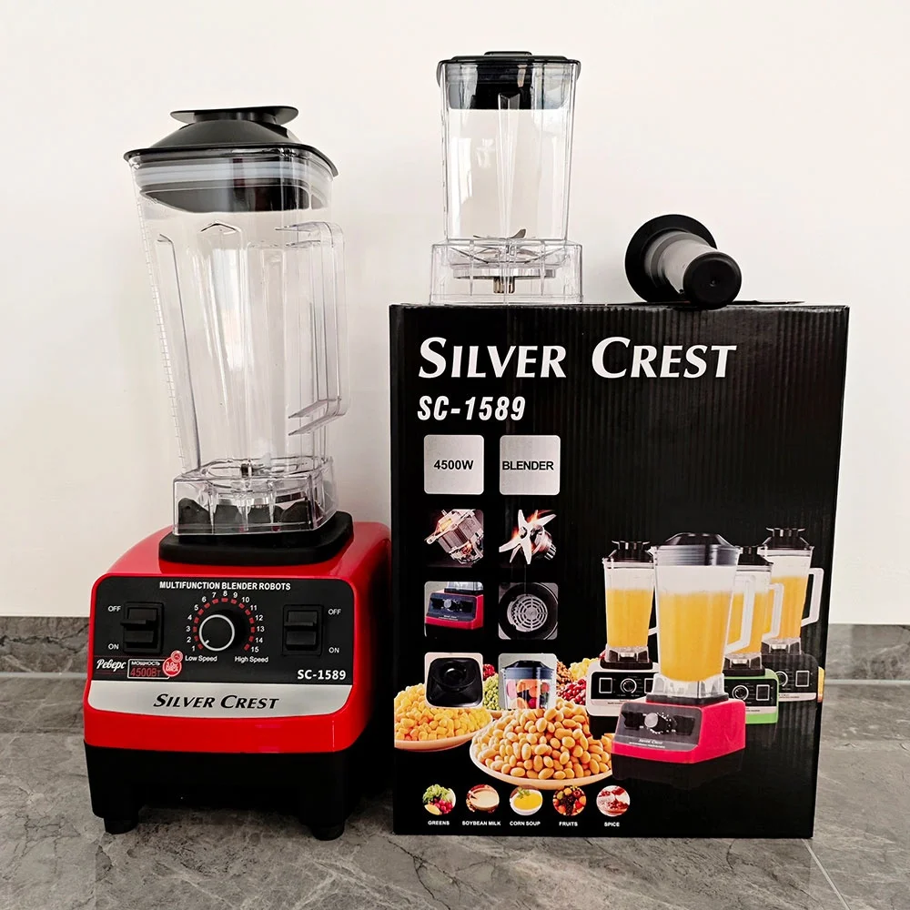 Hot selling factory price 9525 motor 2 in 1 2cup 4500w juicer food processor silver crest blender  blender mixer grinder