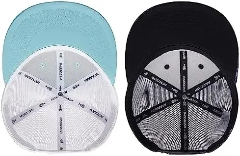 Pack Flat Brim Trucker Cap Adjustable Snapback Hat Mesh Back for Men Women Fishing Hunting Baseball Cap metal buckle