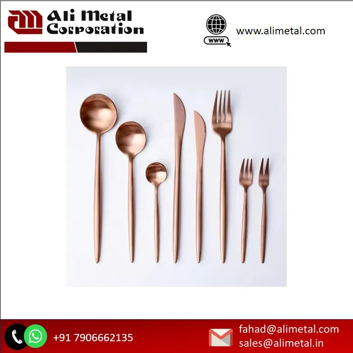 Indian Design Cutlery Shiny Finishing Design Tableware Metal Cutlery Set Indoor Dinnerware Metal Cutlery