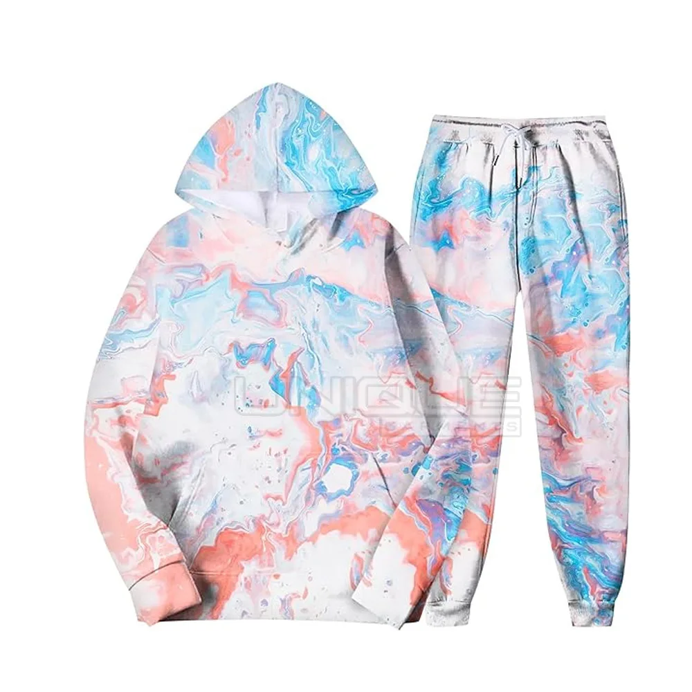Men Wear Plus Size Tie Dye Tracksuit With Unique Design Wholesale Winter Men Tie Dye Tracksuit