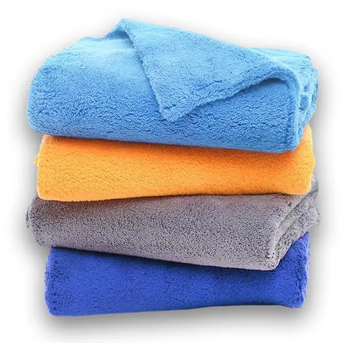 Direct Manufacturer Prices Microfiber Cloth (550 GSM, 4 Pc, 40 x 40 cm) Softest & SAFEST Ever Edgeless Coral Fleece Cloth