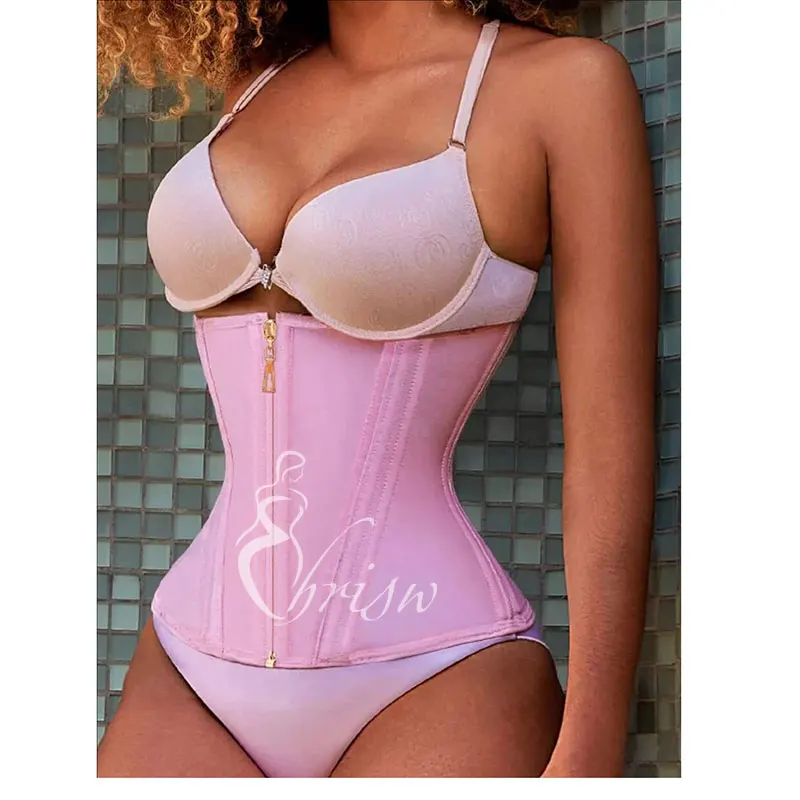 1pc Hourglass Waist Trainer Belt With Zipper Girdle High Compression Body Shaper Fajas For Women Underbust Corset Latex