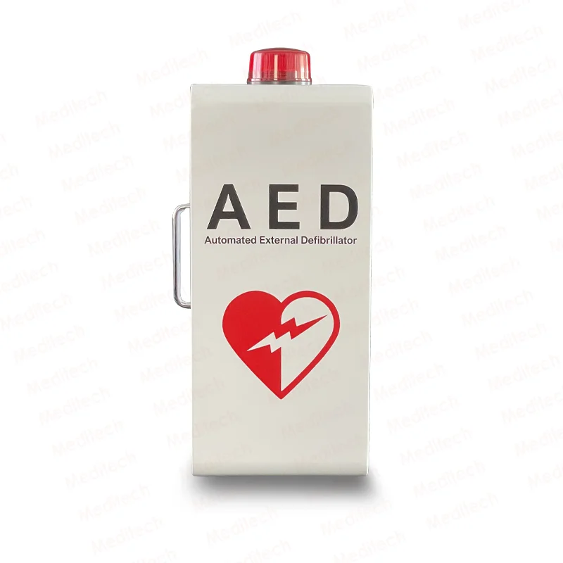 AED Cabinet with Flash Alert and Audible Alarm for Protection AED machine defibrillator portable for emergency in public