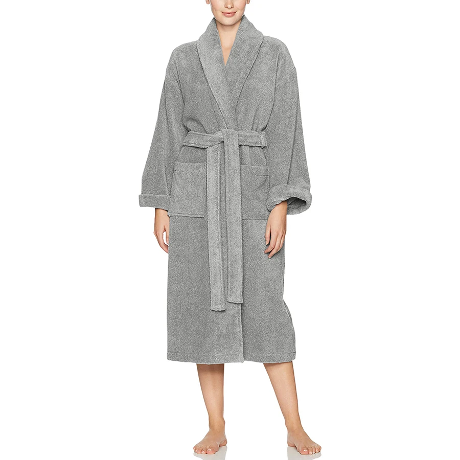 Excellent Design fashionable New Hotel Bath Robe For Hotel Luxury Unisex 100% Cotton Spa Terry Towel Bathrobe White