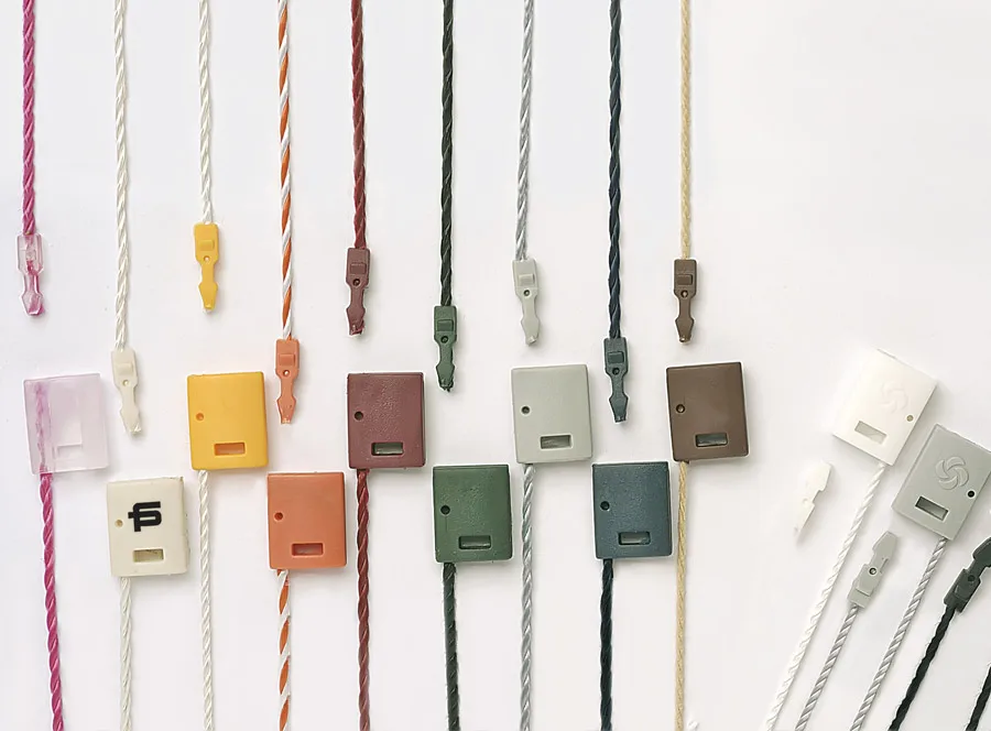 Highest Quality Italian Grey Plastic Hang tag String Security seal tag cm 17 for clothing seal cord punch