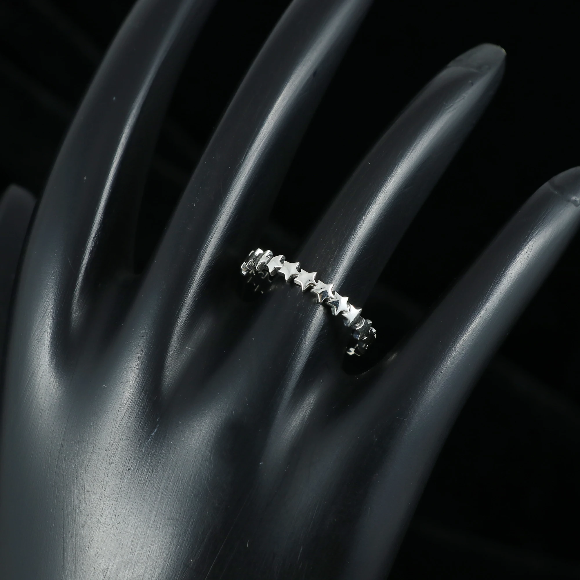 Stars Band 18K Gold Plated Silver Jewelry Plain Gemstone Rings with Garnet for Weddings and Parties Wholesale