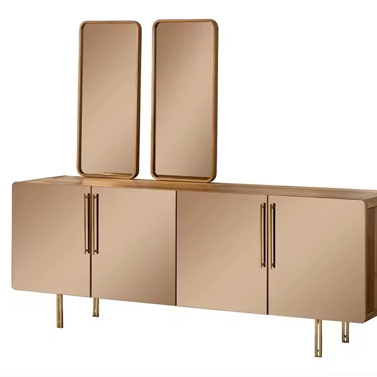 Sideboard with 2x mirror sideboard luxury set chest of drawers wooden chest of drawers modern