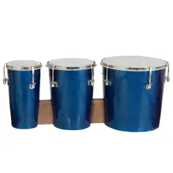 Bongo Three Piece Wooden Hand Drum Set for Adult Kids Beginners Professionals with Tuning Wrench (Red) By Sonorous Exports