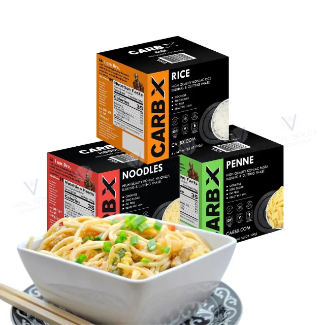 Factory Hot Sale Organic Konjac Tapioca starch Noodles Rice Pasta Lasagna Penne Thai Noodles Sugar Free Diet keto Food