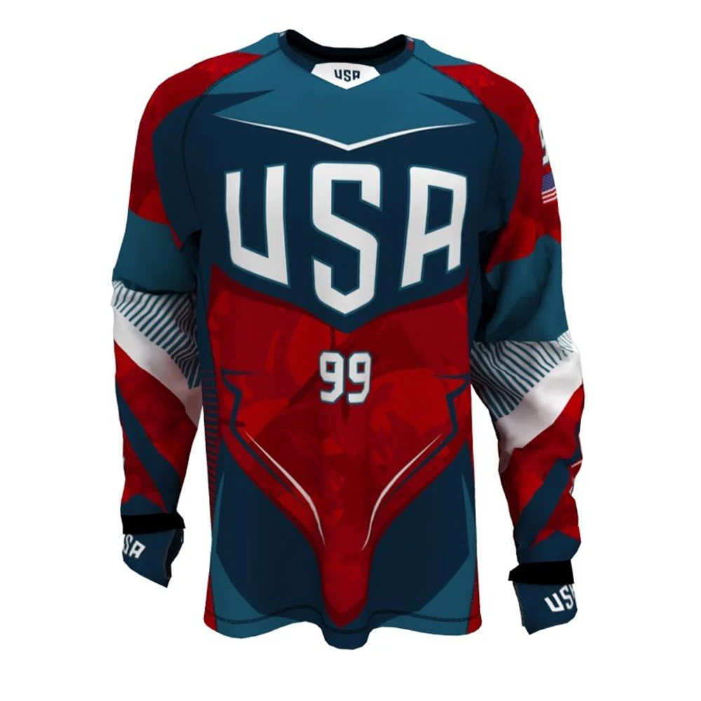 Light Weight Breathable Full Sleeve Sublimation Paintball Jersey Private Label Customer Demand Paintball Jersey