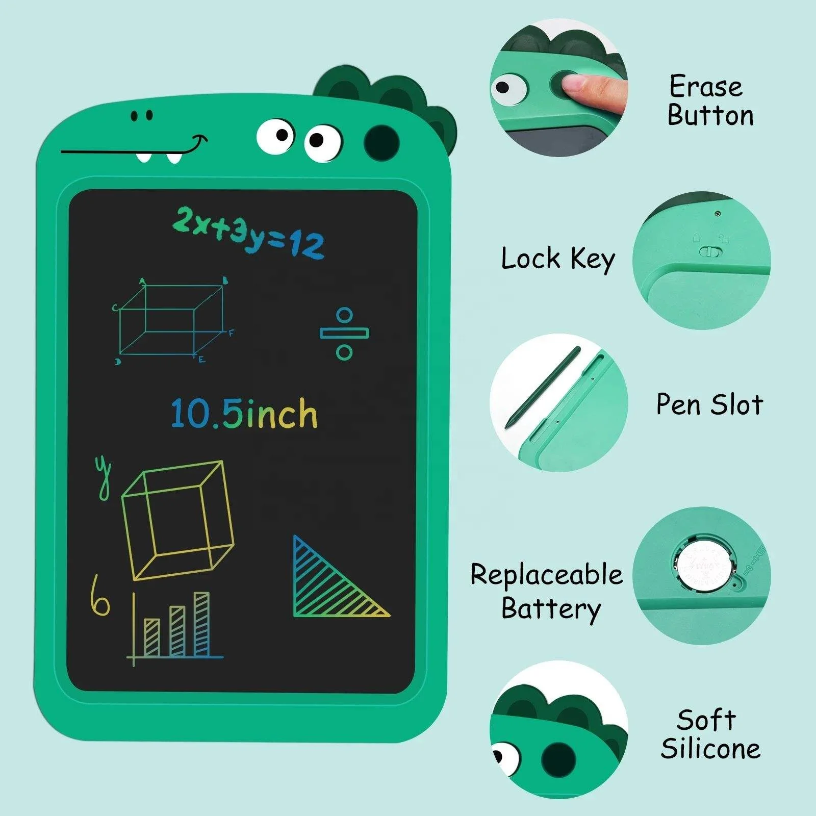 Samtoy 8.5 Inch Educational Portable Erasable Cartoon Drawing Toy Handwriting Board Magnetic Tablet IPad LCD Writing Board