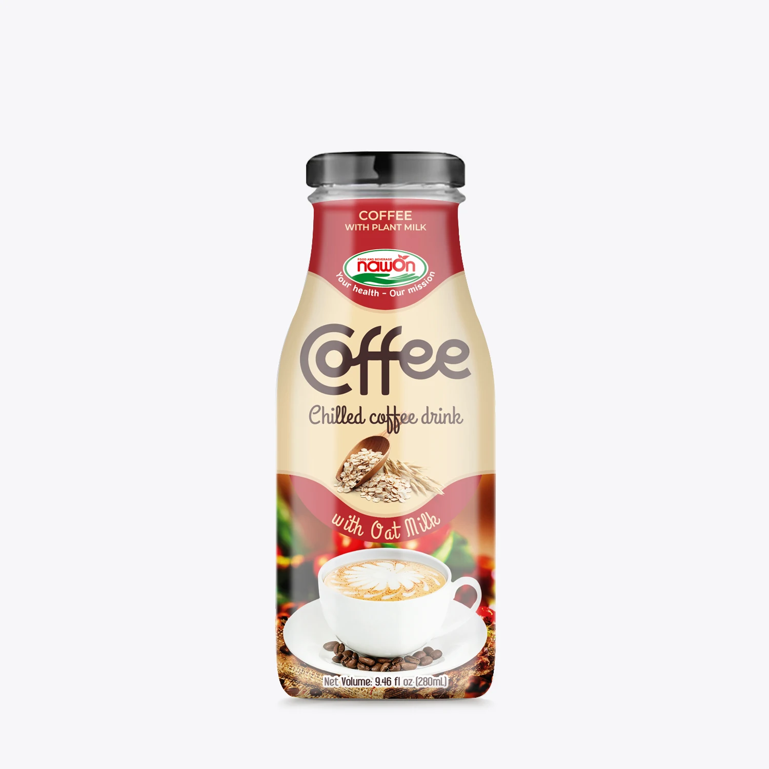 Instant Coffee 280ml NAWON Chilled Coffee Drink with Soy Milk Wholesale Price Vietnamese Beverage Manufacturer Coffee Packaging