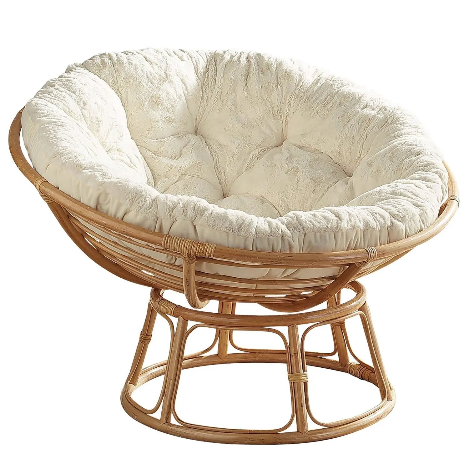 Comfortable Rattan Papasan Chair with Cushion Indonesia Furniture