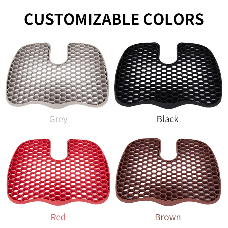 Wholesale comfort soft Square honeycomb gel seat cushion silicone sitter for office chair car seat no deformation