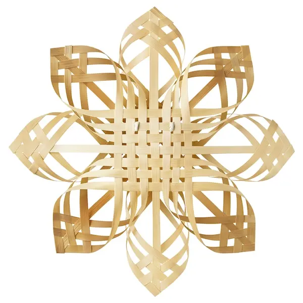 2024 Premium Handwoven Strala Star-Shaped Pendant Lampshade, Modern Cozy Natural Bamboo Shade Rustic Traditional Asian Coastal