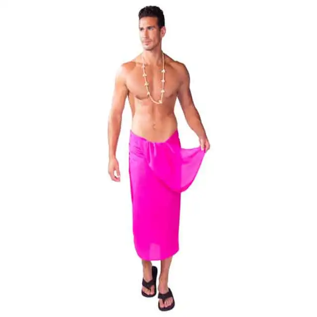 New Fashionable Pink  Tribal Solid color Sarong Bali Sarong Pareo Samoan Mens Mini Lavalava Ethnic Clothing Tupenu Tonga
