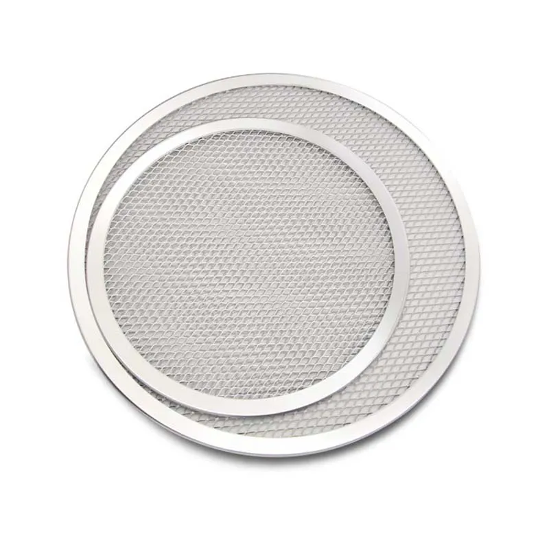 Manufacturer production custom aluminum cookware plate mesh pizza screen Pizza Pan