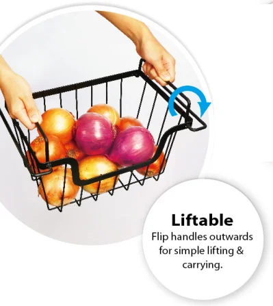 Medium Under Shelf Hanging Wire Basket Stair Basket Storage Baskets
